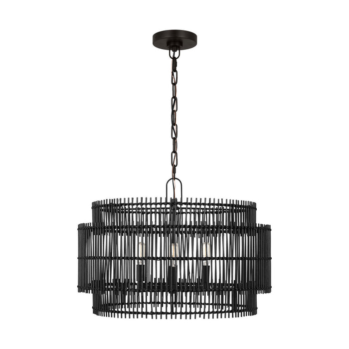 Myhouse Lighting Visual Comfort Studio - EP1394AI - Four Light Pendant - Elio - Aged Iron