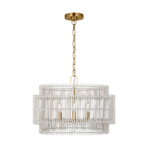 Myhouse Lighting Visual Comfort Studio - EP1394BBS - Four Light Pendant - Elio - Burnished Brass