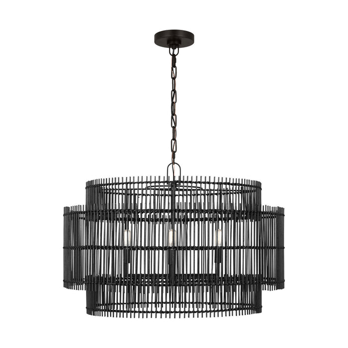 Myhouse Lighting Visual Comfort Studio - EP1404AI - Four Light Pendant - Elio - Aged Iron