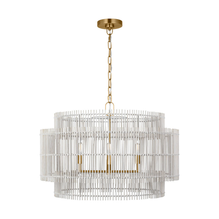 Myhouse Lighting Visual Comfort Studio - EP1404BBS - Four Light Pendant - Elio - Burnished Brass