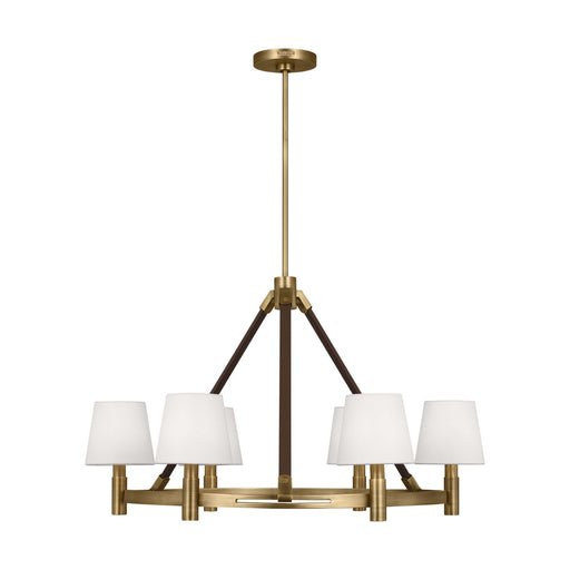 Myhouse Lighting Visual Comfort Studio - LC1246TWB - Six Light Chandelier - Grayson - Time Worn Brass