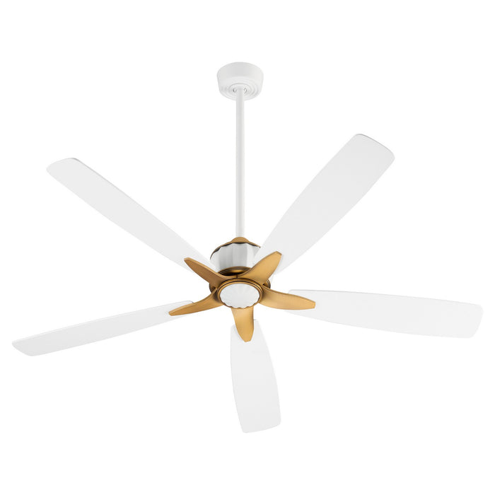 Myhouse Lighting Quorum - 23605-0847 - 60"Ceiling Fan - Ophelia - Studio White|Brushed Brass