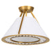 Myhouse Lighting Quorum - 2382-3-47 - Three Light Semi-Flush Mount - Gorham - Brushed Brass