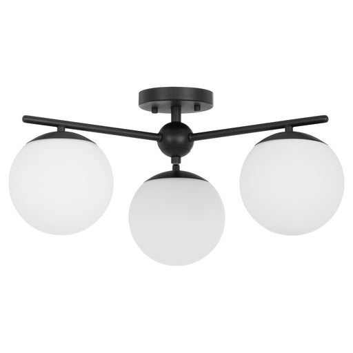 Myhouse Lighting Quorum - 339-3-59 - Three Light Semi-Flush Mount - Jasper - Matte Black