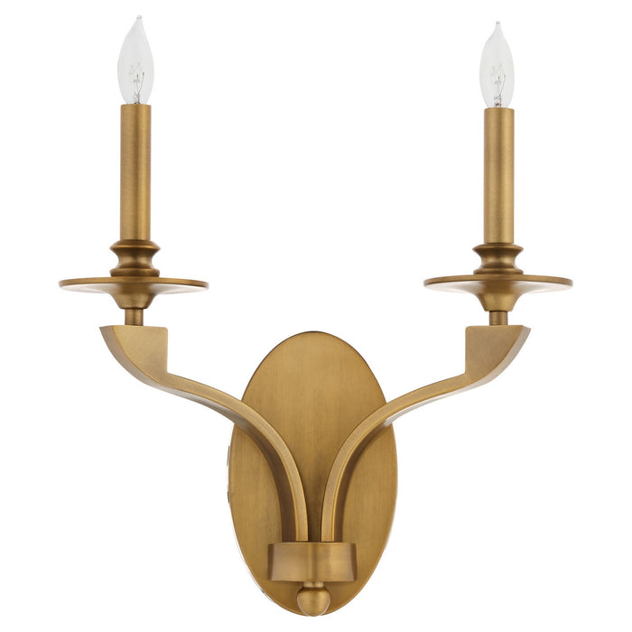 Myhouse Lighting Quorum - 5240-2-47 - Two Light Wall Mount - Chantelle - Brushed Brass
