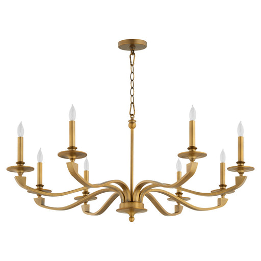 Myhouse Lighting Quorum - 6240-8-47 - Eight Light Chandelier - Chantelle - Brushed Brass