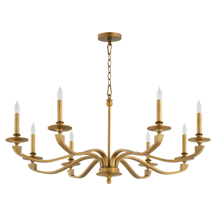 Myhouse Lighting Quorum - 6240-8-47 - Eight Light Chandelier - Chantelle - Brushed Brass