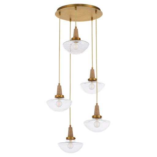 Myhouse Lighting Quorum - 692-5-47 - Five Light Pendant - Stockport - Brushed Brass