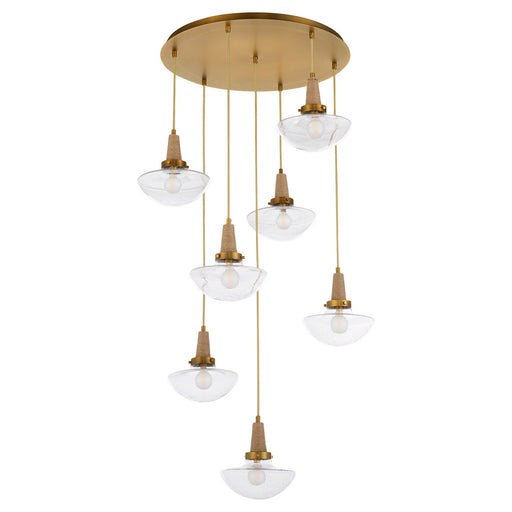Myhouse Lighting Quorum - 692-7-47 - Seven Light Pendant - Stockport - Brushed Brass