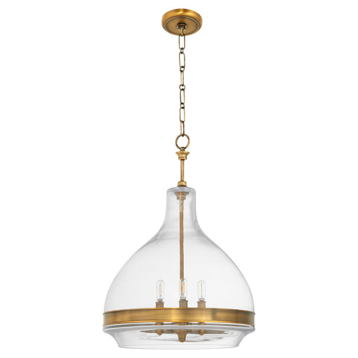 Myhouse Lighting Quorum - 8002-3-47 - Three Light Pendant - Tilbrook - Brushed Brass