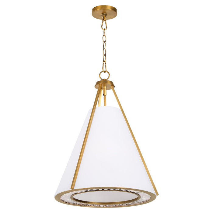 Myhouse Lighting Quorum - 8382-3-47 - Three Light Pendant - Gorham - Brushed Brass