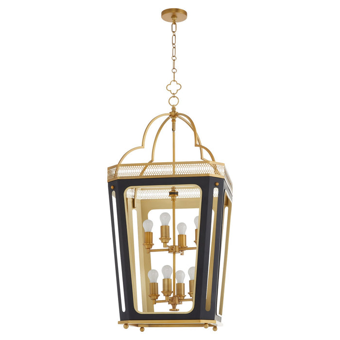 Myhouse Lighting Quorum - 840-8-5947 - Eight Light Pendant - Loire - Matte Black|Brushed Brass