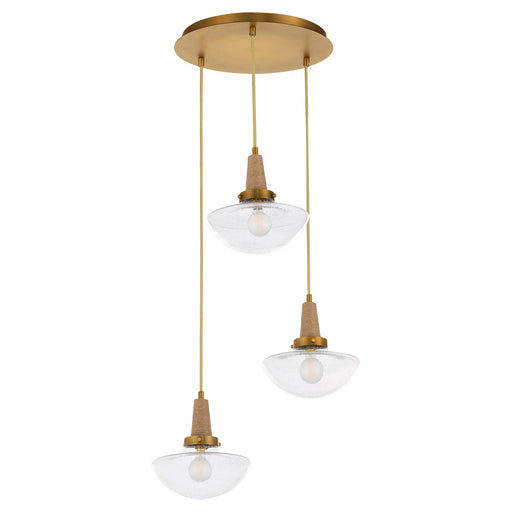 Myhouse Lighting Quorum - 692-3-47 - Three Light Pendant - Stockport - Brushed Brass