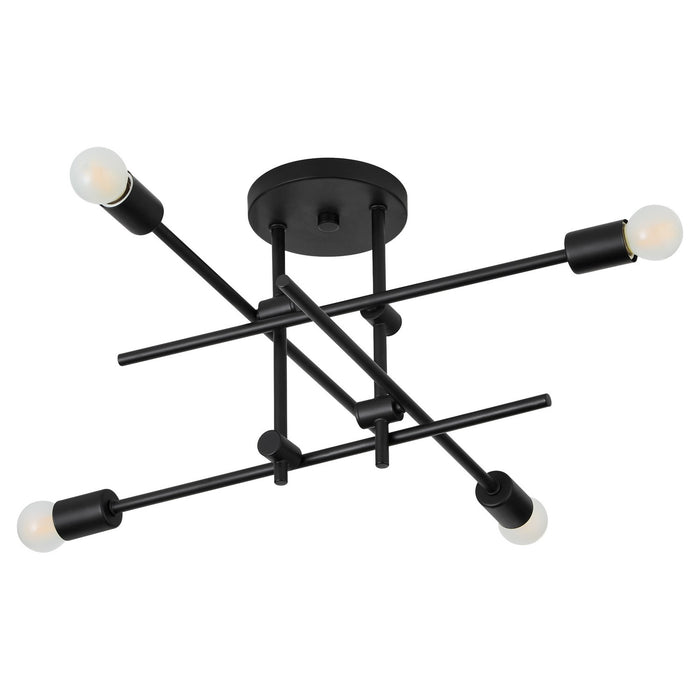 Myhouse Lighting Quorum - 3-696-15 - Four Light Semi-Flush Mount - Mika - Black