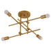 Myhouse Lighting Quorum - 3-696-56 - Four Light Semi-Flush Mount - Mika - Brushed Brass