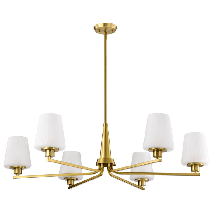 Myhouse Lighting Nuvo Lighting - 60-8236 - Six Light Chandelier - Lune - Vintage Brass
