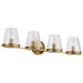 Myhouse Lighting Nuvo Lighting - 60-8264 - Four Light Vanity - Valentine - Vintage Brass