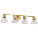 Myhouse Lighting Nuvo Lighting - 60-8344 - Four Light Vanity - Gianna - Vintage Brass