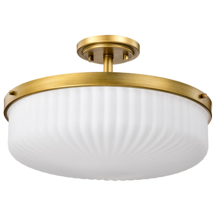Myhouse Lighting Nuvo Lighting - 60-8667 - Three Light Semi-Flush Mount - Solara - Natural Brass