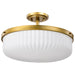 Myhouse Lighting Nuvo Lighting - 60-8667 - Three Light Semi-Flush Mount - Solara - Natural Brass