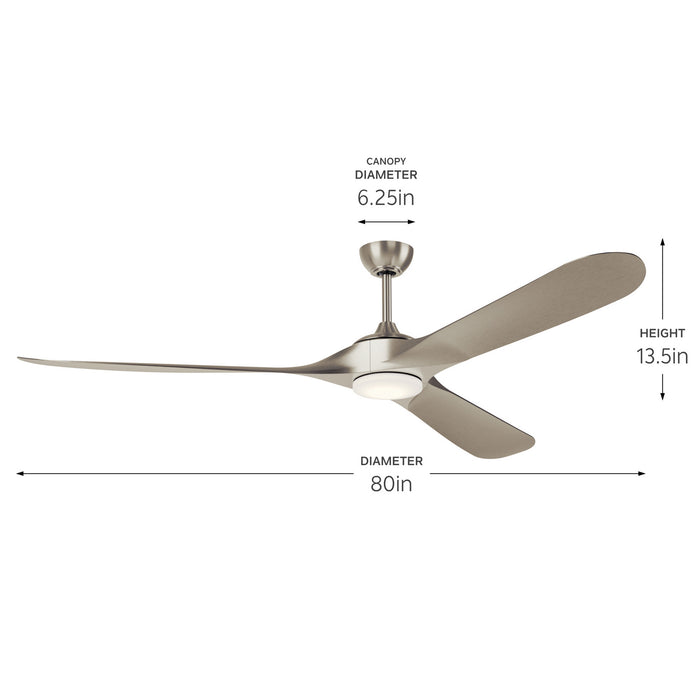 Myhouse Lighting Kichler - 310680NI - 80"Ceiling Fan - Mylo - Painted Brushed Nickel