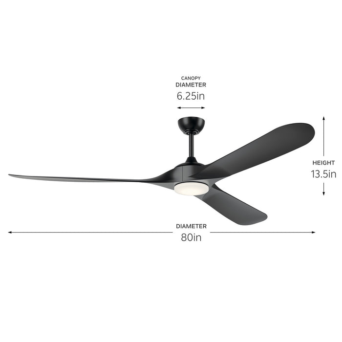 Myhouse Lighting Kichler - 310680SBK - 80"Ceiling Fan - Mylo - Satin Black