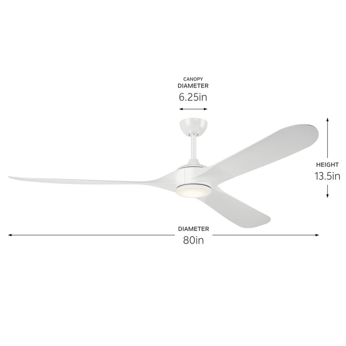 Myhouse Lighting Kichler - 310680WH - 80"Ceiling Fan - Mylo - White
