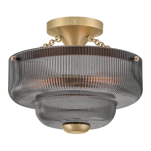 Myhouse Lighting Hinkley - 48571LCB-SM - LED Semi-Flush Mount - Adella - Lacquered Brass