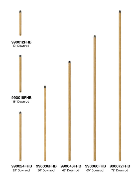 Myhouse Lighting Hinkley - 990072FHB - Downrod - 72" Downrod - Heritage Brass