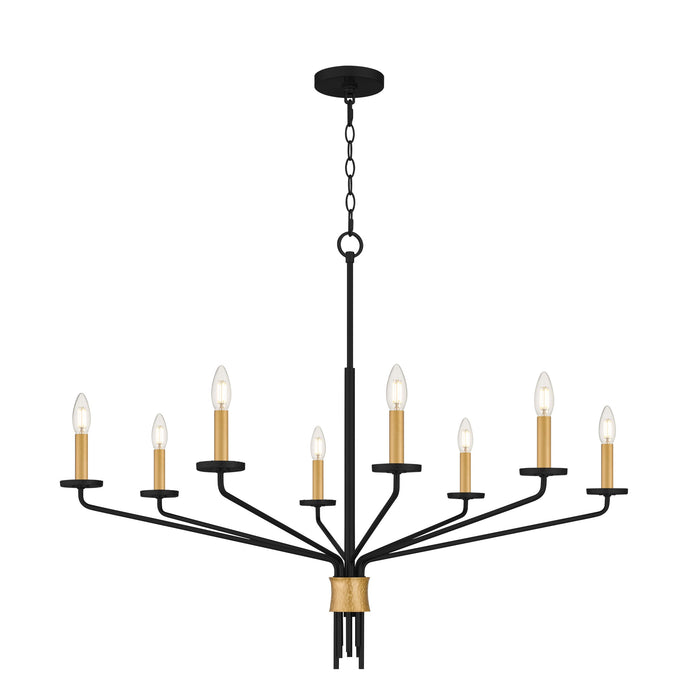 Myhouse Lighting Quoizel - ALEX5040MBK - Eight Light Chandelier - Alexander - Matte Black