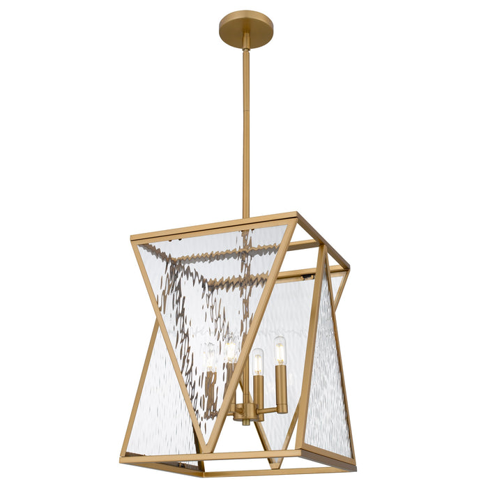 Myhouse Lighting Quoizel - CLO1814BWS - Four Light Pendant - Clovis - Brushed Weathered Brass
