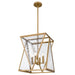 Myhouse Lighting Quoizel - CLO1814BWS - Four Light Pendant - Clovis - Brushed Weathered Brass