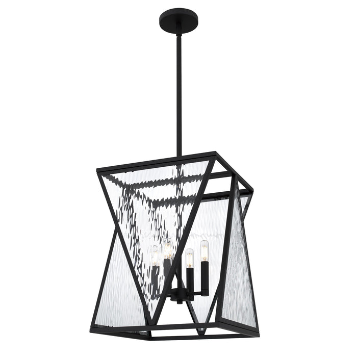 Myhouse Lighting Quoizel - CLO1814MBK - Four Light Pendant - Clovis - Matte Black