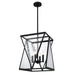Myhouse Lighting Quoizel - CLO1814MBK - Four Light Pendant - Clovis - Matte Black