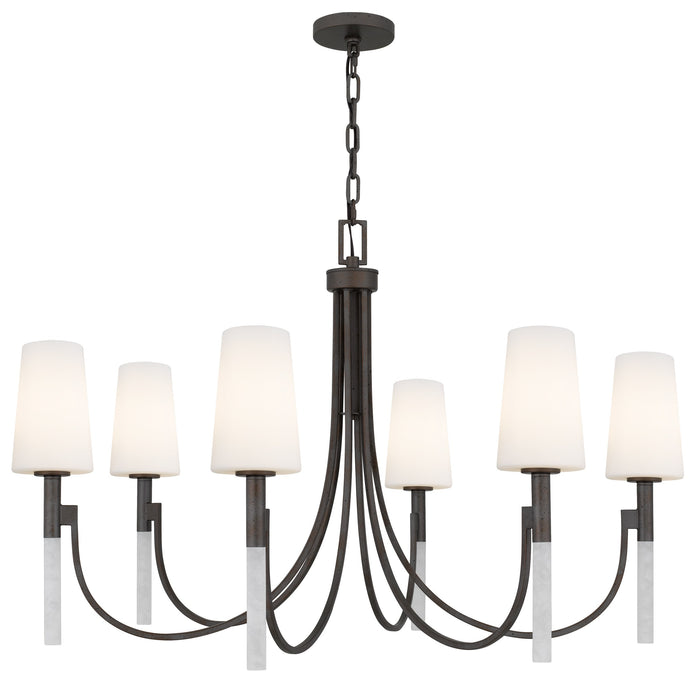 Myhouse Lighting Quoizel - ELOU5040IN - Six Light Chandelier - Eloura - Iron Gate