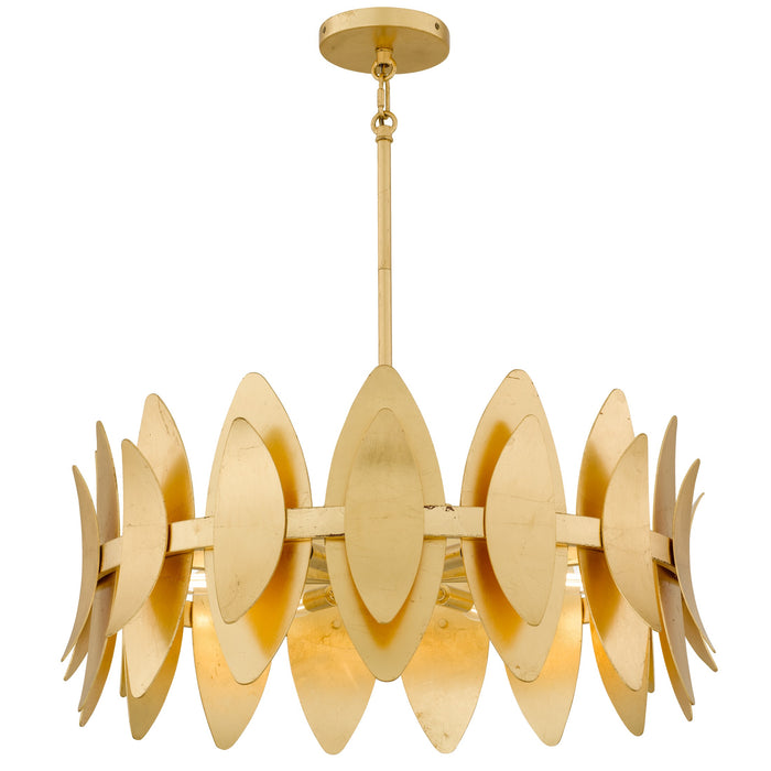 Myhouse Lighting Quoizel - HAY2827GFL - Six Light Pendant - Hayley - Gold Leaf