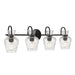 Myhouse Lighting Quoizel - HLL8630MBK - Four Light Vanity - Hollis - Matte Black
