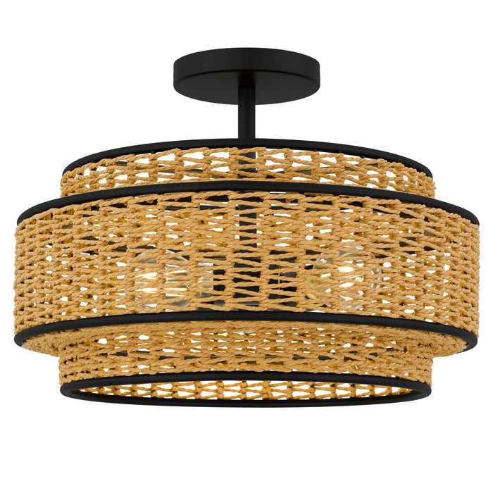 Myhouse Lighting Quoizel - TET1716MBK - Three Light Semi-Flush Mount - Teton - Matte Black