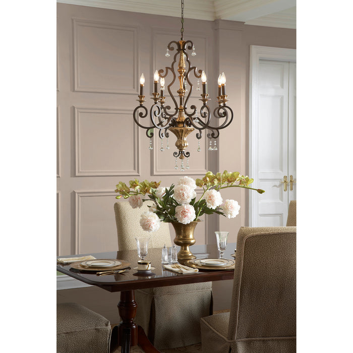 Myhouse Lighting Quoizel - MQ5006HL - Six Light Chandelier - Marquette - Heirloom