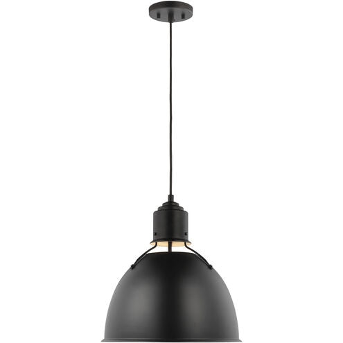 Myhouse Lighting Visual Comfort Studio - 6680301-112 - One Light Pendant - Huey - Midnight Black