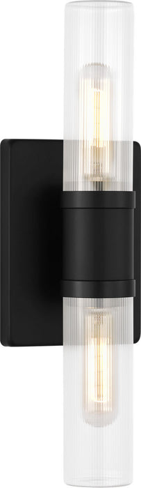 Myhouse Lighting Visual Comfort Studio - 4465002CF-112 - Two Light Vanity - Keaton - Midnight Black/Midnight Black