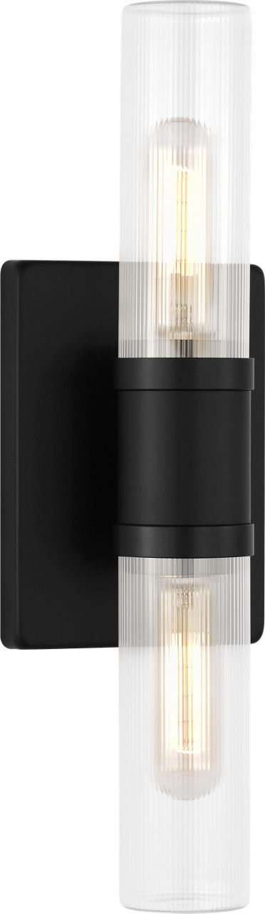 Myhouse Lighting Visual Comfort Studio - 4465002CF-112 - Two Light Vanity - Keaton - Midnight Black/Midnight Black
