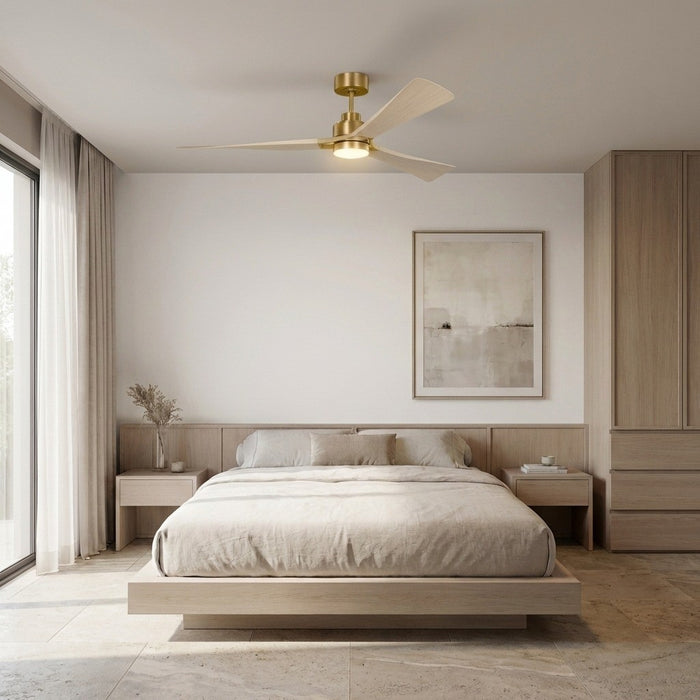 Myhouse Lighting Visual Comfort Fan - 3TRLSM60BBSWWOD - 60" Ceiling Fan - Trillium - Burnished Brass