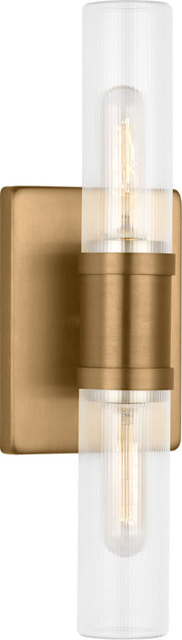 Myhouse Lighting Visual Comfort Studio - 4465002CF-848 - Two Light Vanity - Keaton - Satin Brass/Satin Brass