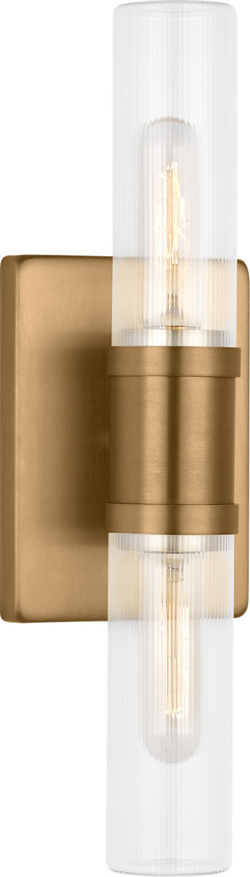 Myhouse Lighting Visual Comfort Studio - 4465002CF-848 - Two Light Vanity - Keaton - Satin Brass/Satin Brass