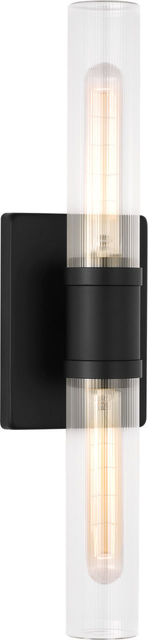 Myhouse Lighting Visual Comfort Studio - 4565002CF-112 - Two Light Vanity - Keaton - Midnight Black/Midnight Black