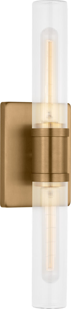Myhouse Lighting Visual Comfort Studio - 4565002CF-848 - Two Light Vanity - Keaton - Satin Brass/Satin Brass
