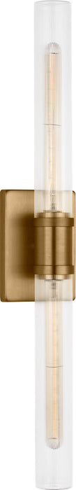 Myhouse Lighting Visual Comfort Studio - 4665002CF-848 - Two Light Vanity - Keaton - Satin Brass/Satin Brass