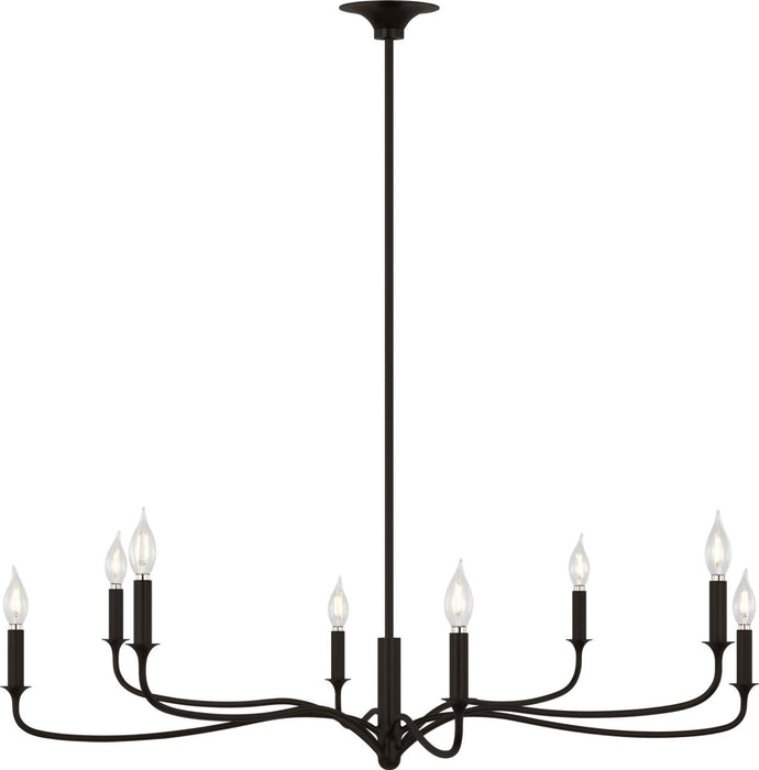 Myhouse Lighting Visual Comfort Studio - AC1218AI - Eight Light Chandelier - Chatsworth - Aged Iroged Iron
