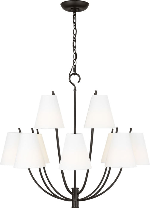 Myhouse Lighting Visual Comfort Studio - CC18312AI - 12 Light Chandelier - Marina - Aged Iroged Iron